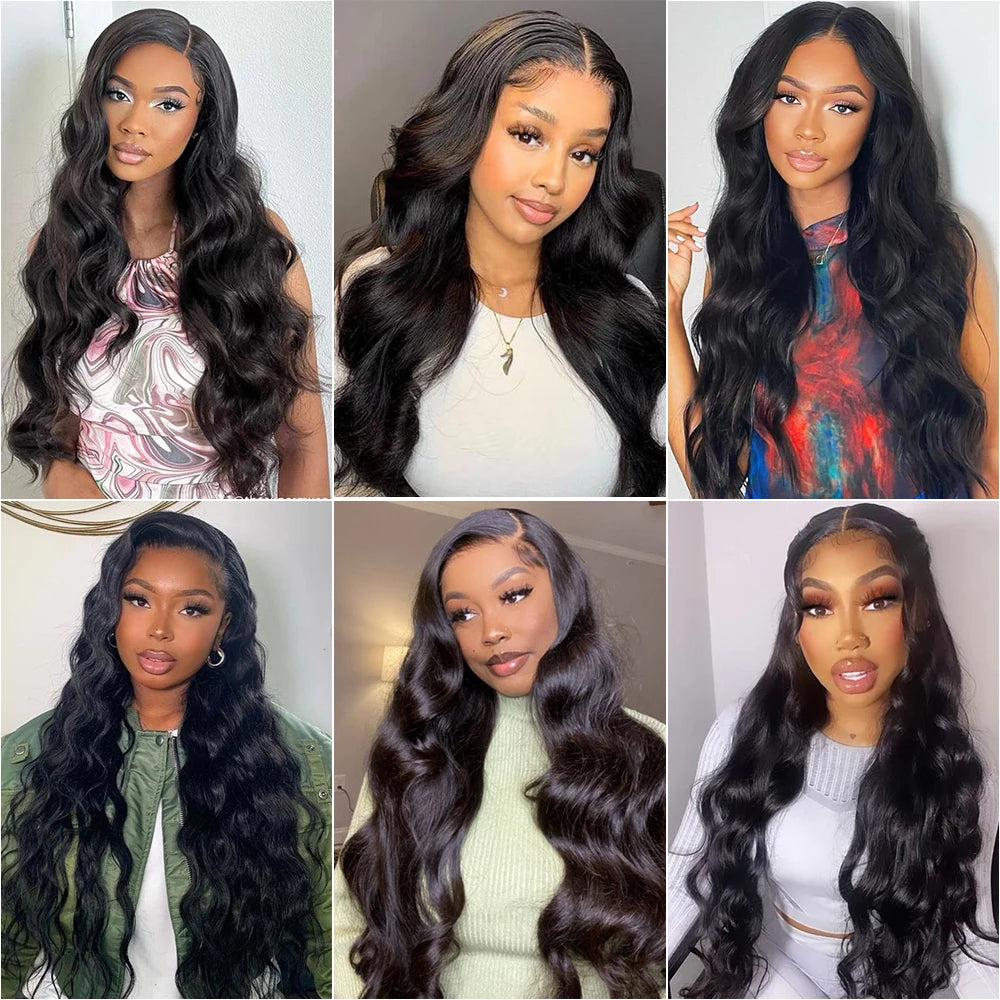 Body Wave Bundles 10-30 Inch Human Hair Extensions 100% Natural Body Wave Human Hair Weave Bundle 50g/Pcs Natural Black