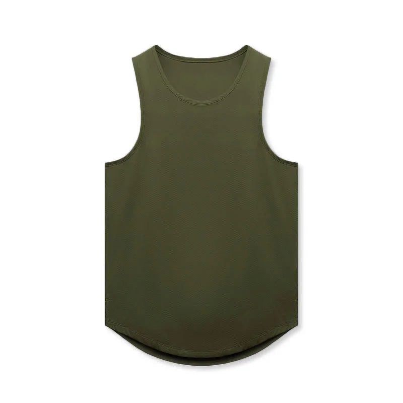 Men's Summer Quick Dry Mesh Breathable Casual Tank Top Male Gym Fitness Clothing Sleeveless Shirt Sports Running Vest Undershirt