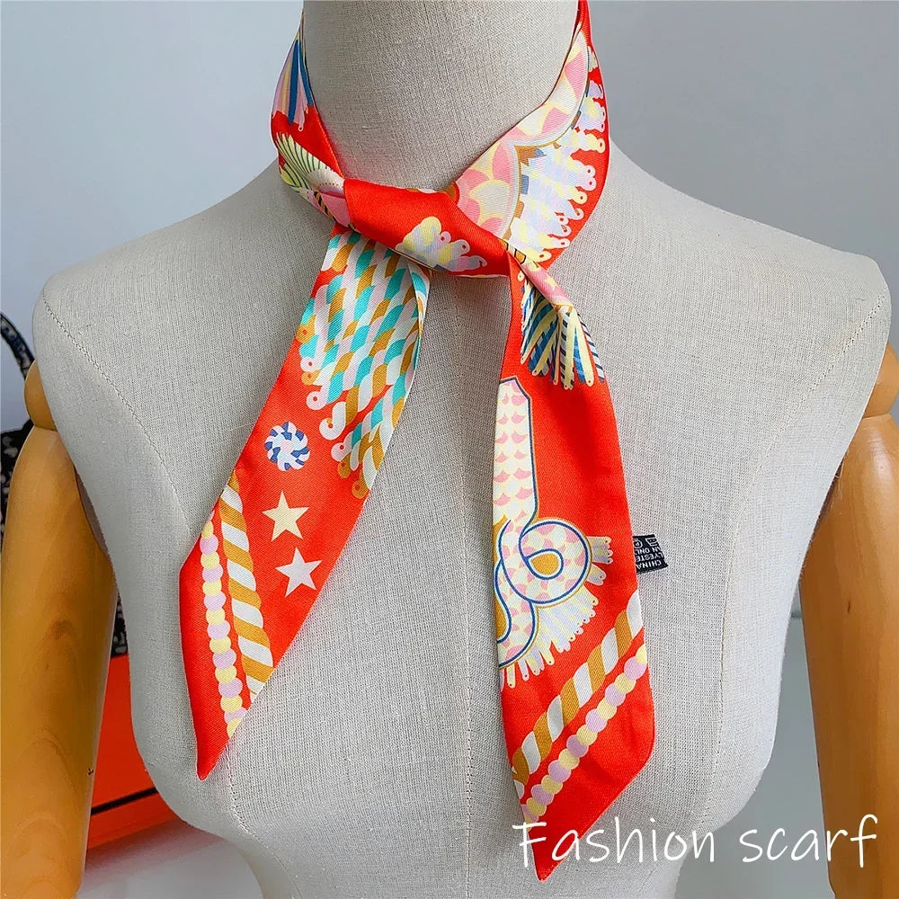 Luxury Long Scarf with Epaulet Design for Hermes Inspired Basket Bag Handle Styling Ins Trendy Accessory  Free Shipping