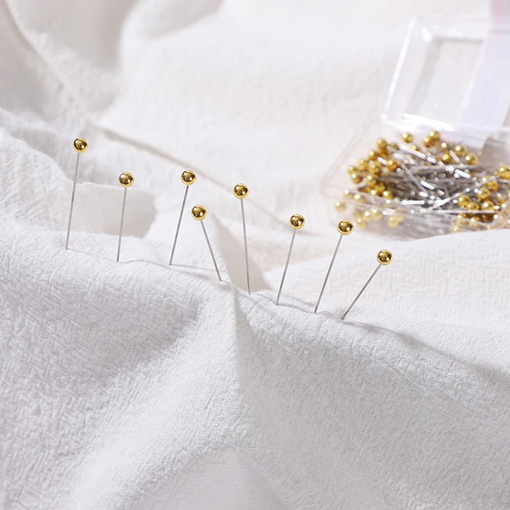 100pcs Colorful Pearlescent Large-Head Needles for Cross-Stitch Clothing Positioning 38mm Length