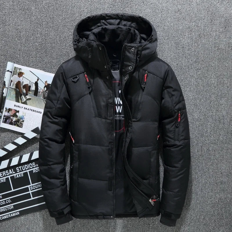 New Windproof Winter Down Jacket Male Warm Hooded White Duck Thick Men's Down Jacket Snow High Quality Parkas Outerwear
