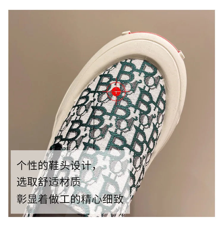 Fashion Designer Women's Platform Sneakers Casual Comfortable Ladies Flat Canvas Shoes Girls Letter Printing Slip-on Loafers