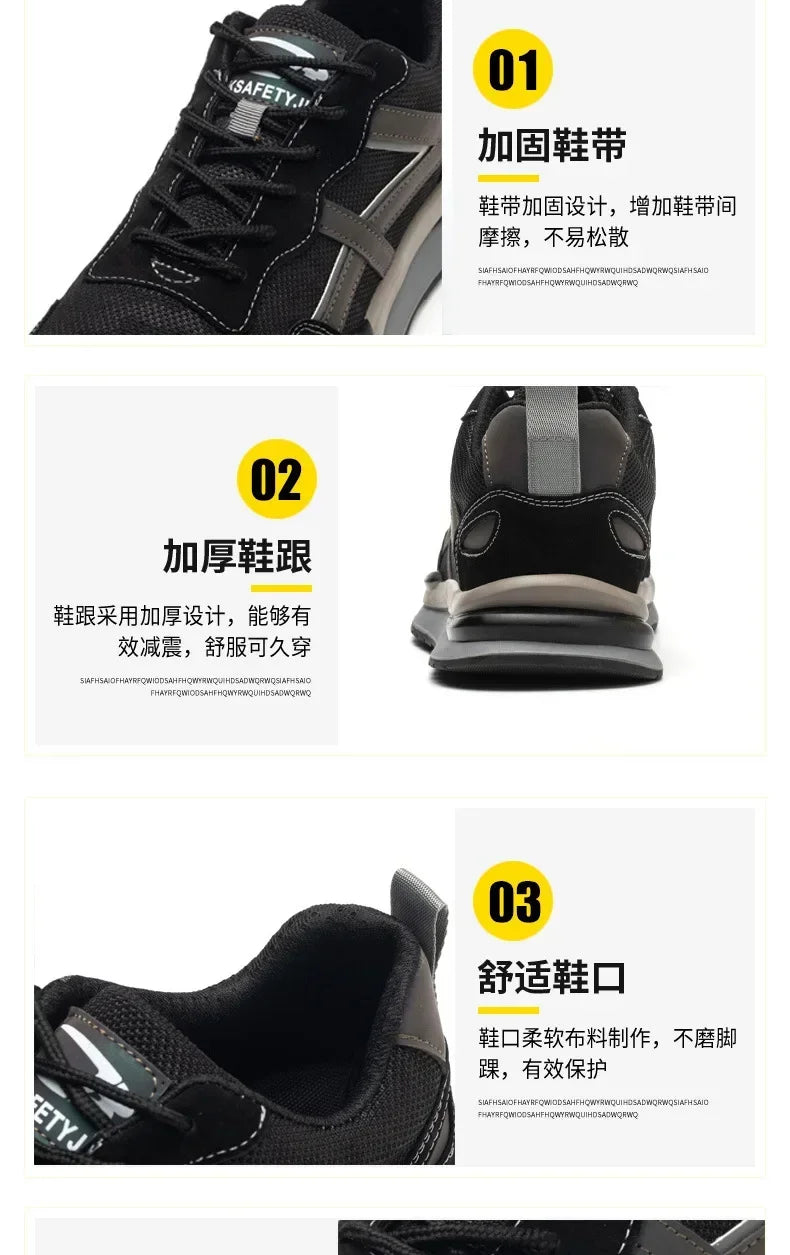 New Type of Labor Protection Shoes Anti - Hit Anti - Puncture Summer Mesh Surface Breathable Protective Shoes Safety Work Shoes