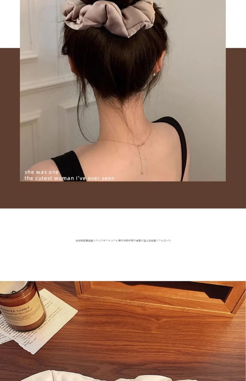 2024 Pillow Sleep Headband Elastic Ponytail Scrunchie for Women Hair Accessories Girls Soft Solid Satin Filled Cotton Big Bands