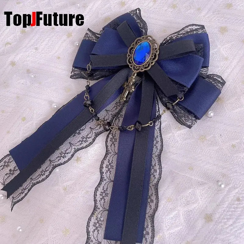 “Castle Night“ Gothic Women Subculture Punk Y2K girl Harajuku dark Bow Hairpin Hair clip Edge clamp Hair accessories headband
