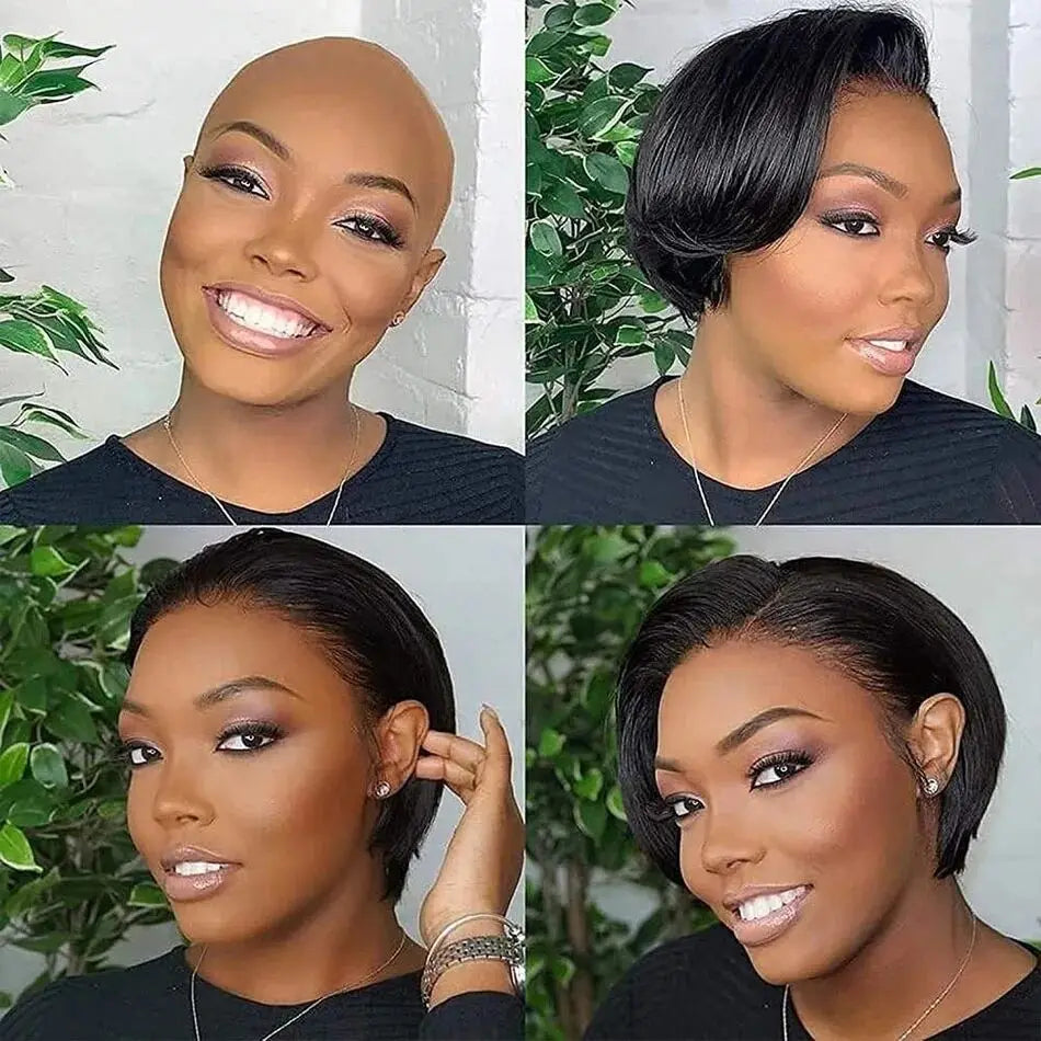 Short Pixie Cut Wigs Straight Lace Front Human Hair Wigs Glueless Wig Short Bob Wigs For Women Natural Color Cheap Wig On Sale
