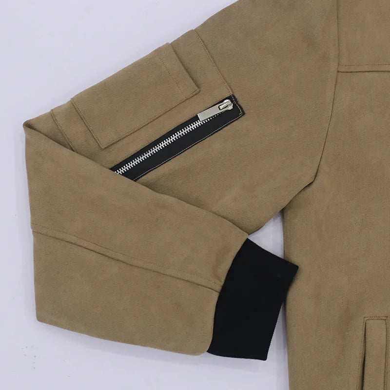 24  Autumn/Winter Suede Men's Button Cardigan Jacket Casual American