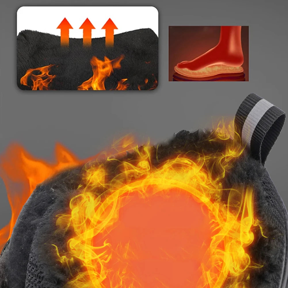 Womens Mens Winter Snow Boots Fur Lined Barefoot Shoes Waterproof Walking Shoes Anti-Slip Outdoor Booties