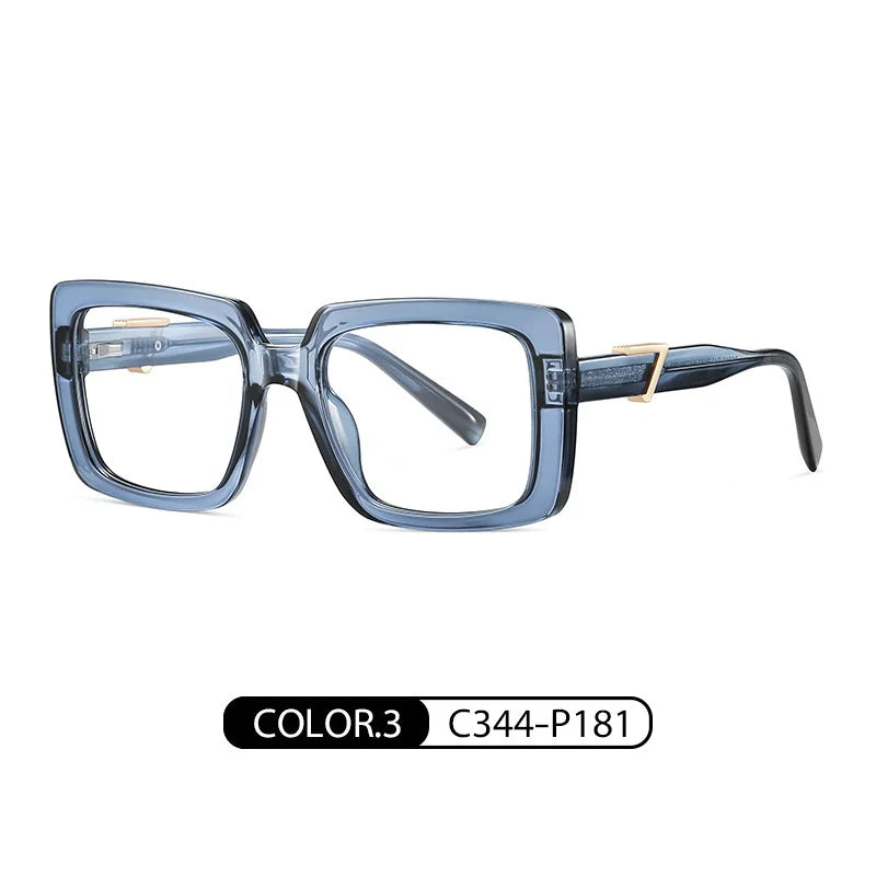 New Fashion Plate Blue Light Blocking Women's Glasses Frame Large Square Frame Optical Prescription Eyeglasses For Women BC910