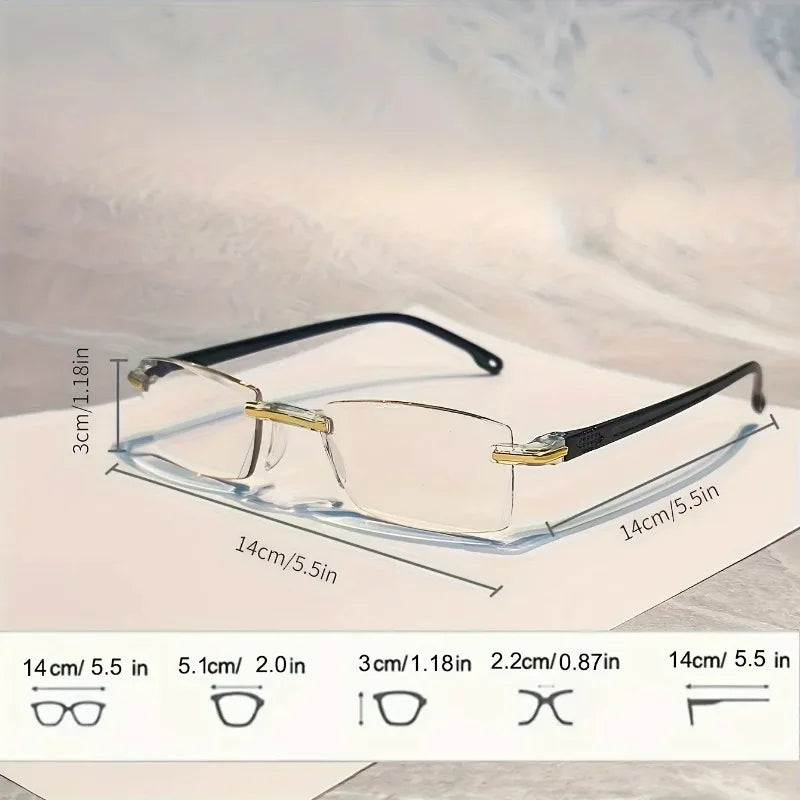 6Pairs of Simple Men'S Square Reading Glasses Anti Blue Light Reading Eyes Fashion Full Frame Hyperopia Glasses Reading Glasses