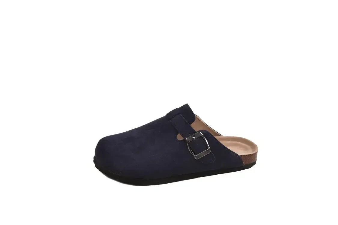 2026 Fashion Women Casual Faux Suede Slippers Wedges Heel Cork Mules Platform Clog Non Slip Sole Buckle Outdoor Home Shoes35--44