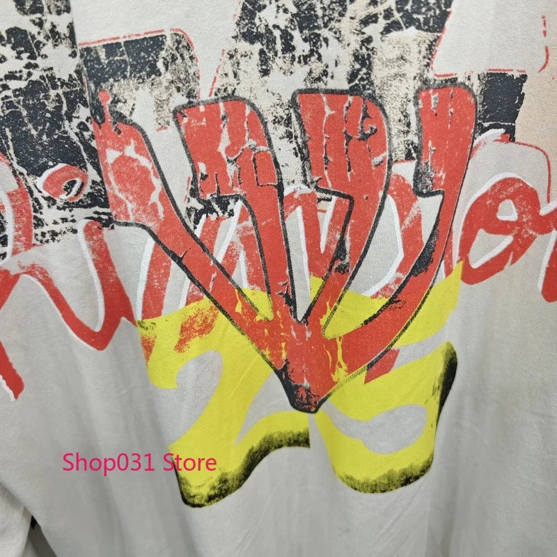 R123 Long Sleeve T Shirt Vintage Washed 100% Cotton Loose Fit Casual Mens Pullover  oversized t shirt