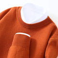 Autumn/Winter Men's 100% Pure Cashmere Pullover Business Casual Solid Knitted Sweater Loose Round Neck Tops Thick Warm Jumper