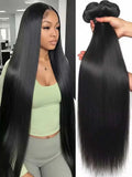 12A Brazilian Long Straight Hair 1/3/4 Bundle Deals Unprocessed Virgin Human Hair Bundles Natural Black Color 12-42 Inches