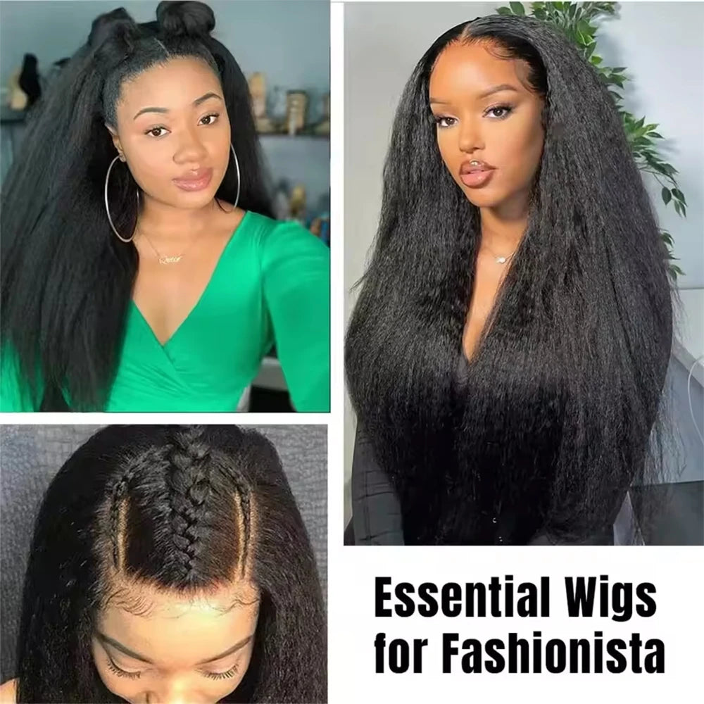 30 Inch Kinky Straight U Part Wig Glueless Wigs Human Hair Ready To Wear Remy Human Hair Wigs V Part Wig No Lace Wigs For Women