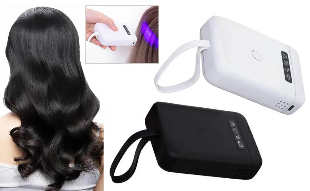 405nm 9.5*6.5cm LED Hair Extension Lamp 5000mAh Rechargeable UV Light Hair Extension Machine Home Handheld Wig Glue Curing Lamp