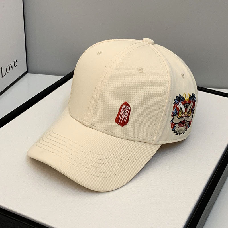 2022 New Chinese Style Spring Autumn Cap Women Tide Lion Embroidery Baseball Hat Hip-hop Men Casua All-match Casquette Gorras