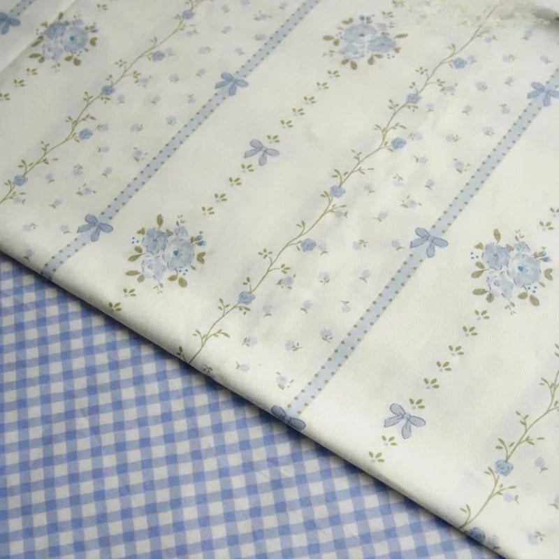 160x50cm Qunqing Rose Flower Wall Diagonal Pure Cotton Fabric, Children's Clothing Dress, Clothing DIY Sewing Cloth