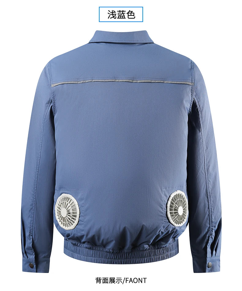 Clothes with fans in summer heatstroke prevention and cooling air conditioning men's clothing refrigeration work Outdoor Jacket