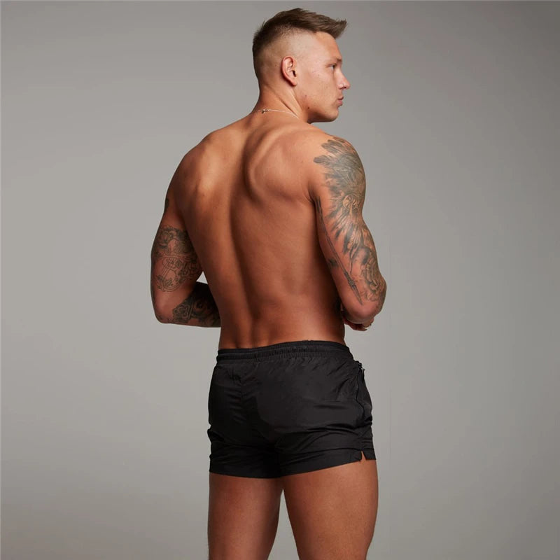 Men's Sports Running Fitness Casual Three-quarter Pants Summer Breathable Quick Dry Shorts Gym Bodybuilding Muscle Sweatpants