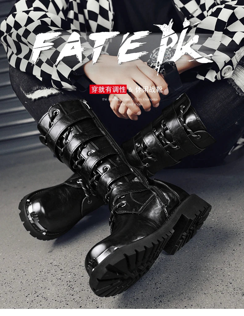 Men's boots four seasons new high-top outdoor casual boots safety protective work boots motorcycle boots plus size outdoor boots