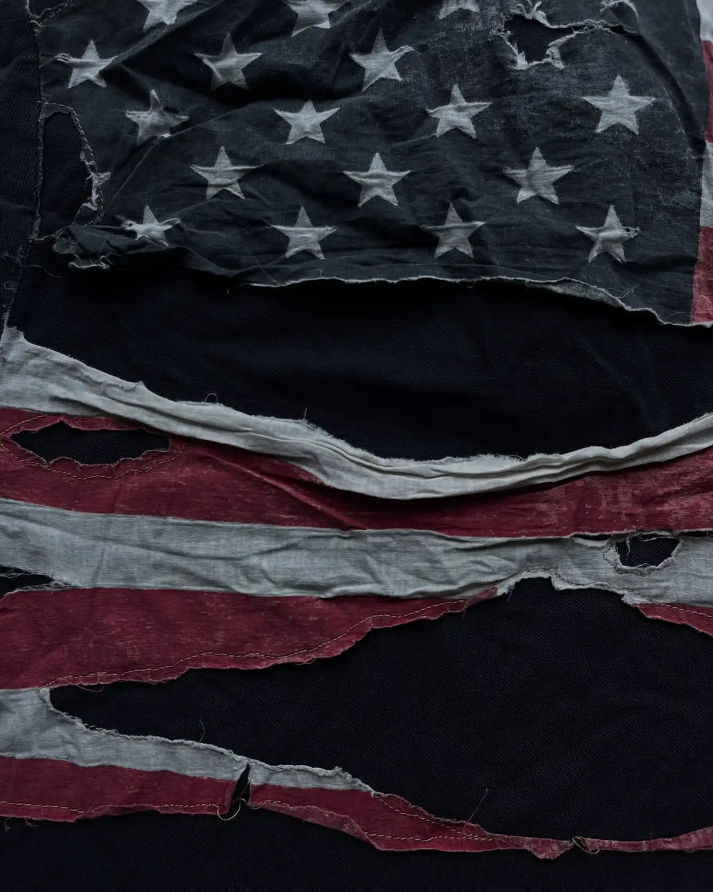 America Retro Flag Polo Shirt Streetwear Men Women Hip Hop Tear Patchwork Short Sleeve Shirt Y2k Cotton Top Baseball Clothing