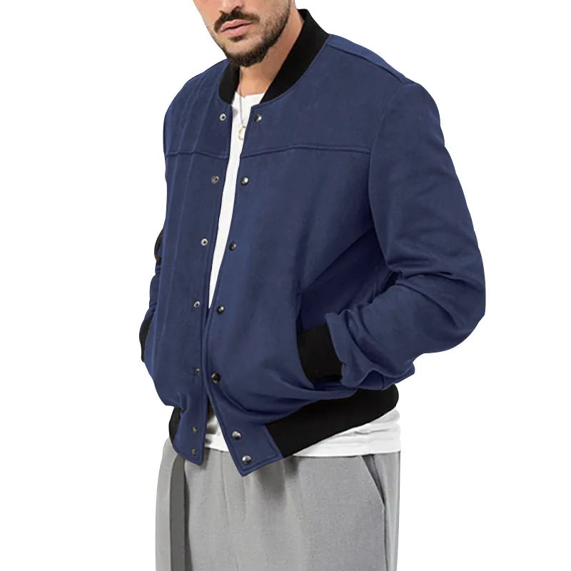 24  Autumn/Winter Suede Men's Button Cardigan Jacket Casual American