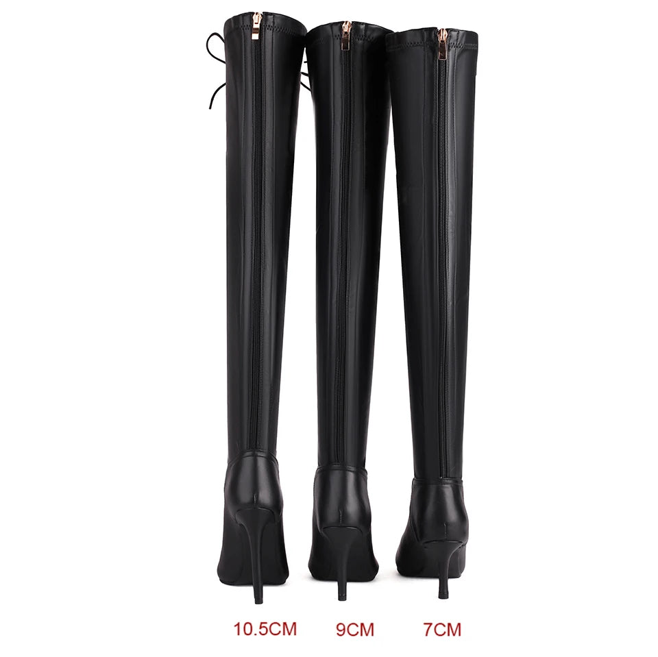 Fashion Party Women's Dance Shoes Sexy Thin High Heels Open Toe Cool Boot Summer Latin Jazz Ballroom Cross Straps Thigh Boots