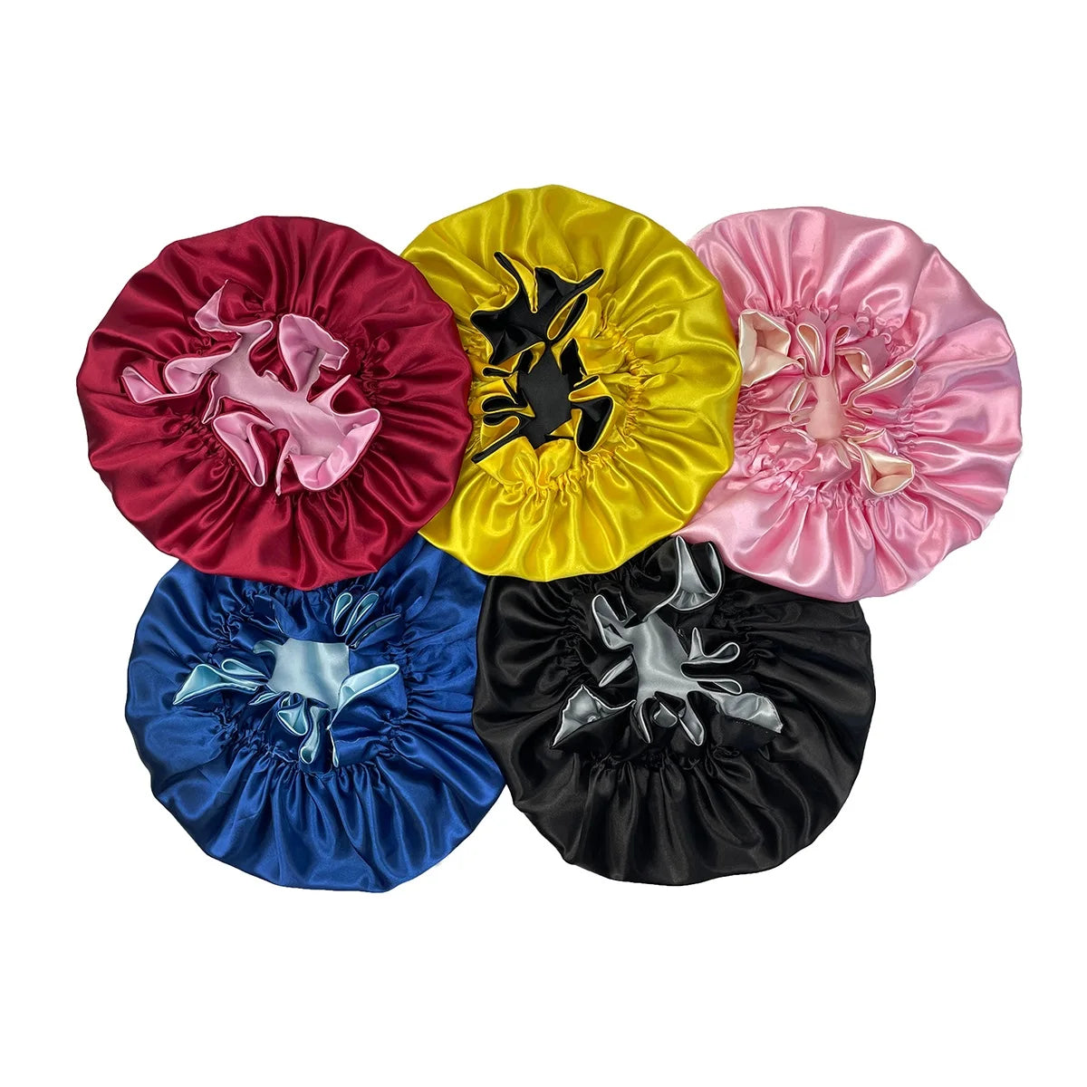 New Solid Women Satin Bonnet Fashion Stain Silky Big Bonnet for Lady Sleep Cap Headwrap Hat Hair Wrap Accessories Wholesale