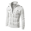 Fashionable Men Outerwear Stylish Men's Spring Outerwear with Stand Collar Zipper Closure Casual Jacket for Autumn Solid for Men