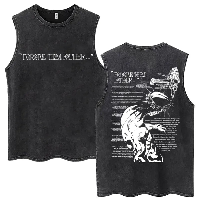 Christian Jesus Church Vintage Washed Tank Tops Bible Verse God Loves You Sleeveless T-shirt Men Women Cotton Loose Y2k T Shirts