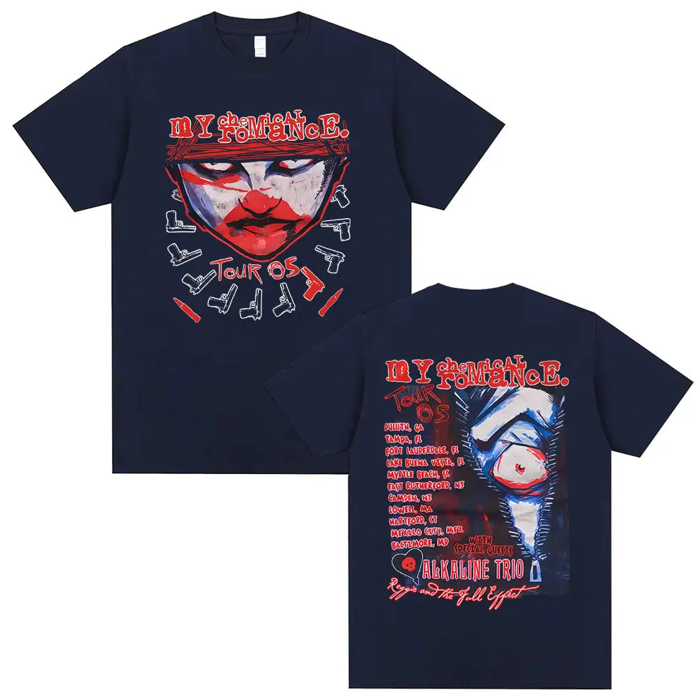 90s Punk Band My Chemical Romance Tour 2005 T-shirt Men Women Gothic Fashion Street Oversized Tshirt Male Soft Cotton T Shirts