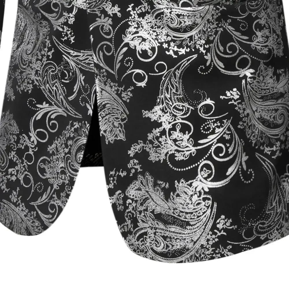 Blazer Mens Jacket Fashion Business Handsome British Style Casual Slim-fit Print Wedding Work Hot Chick At The Bar  Blazers