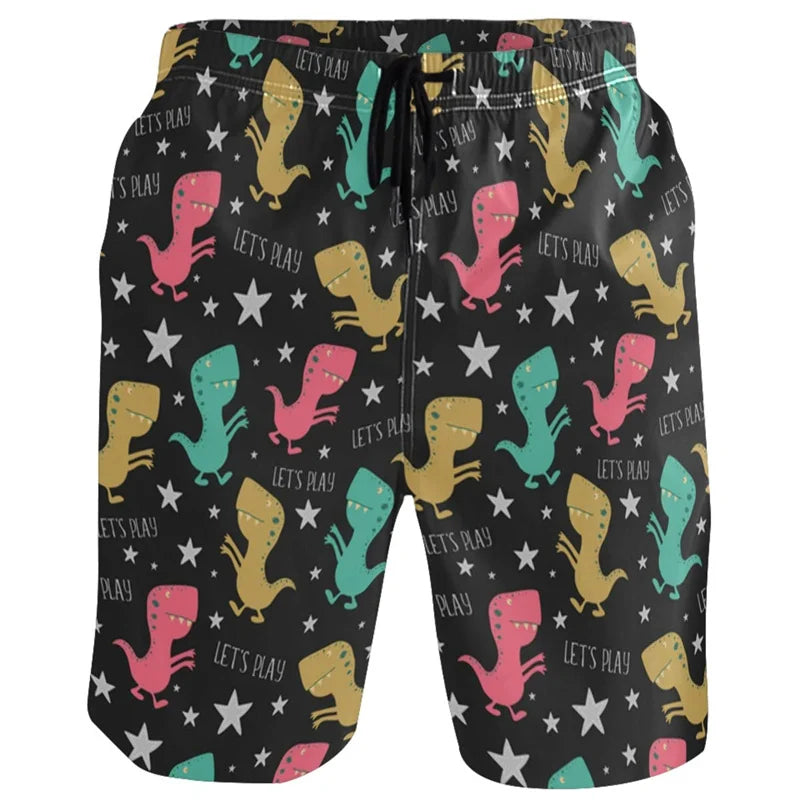 Vintage Chinese Carp Dragon 3d Printed Beach Shorts Street Short Pants Men Summer Loose Swim Trunks Quick Dry Board Shorts