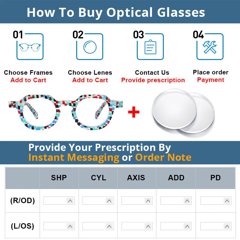 R49875 Vintage Women Reading Eyeglass Acetate Glasses Frames Men Fashion Presbyopic Dioptric +50 +100 +300