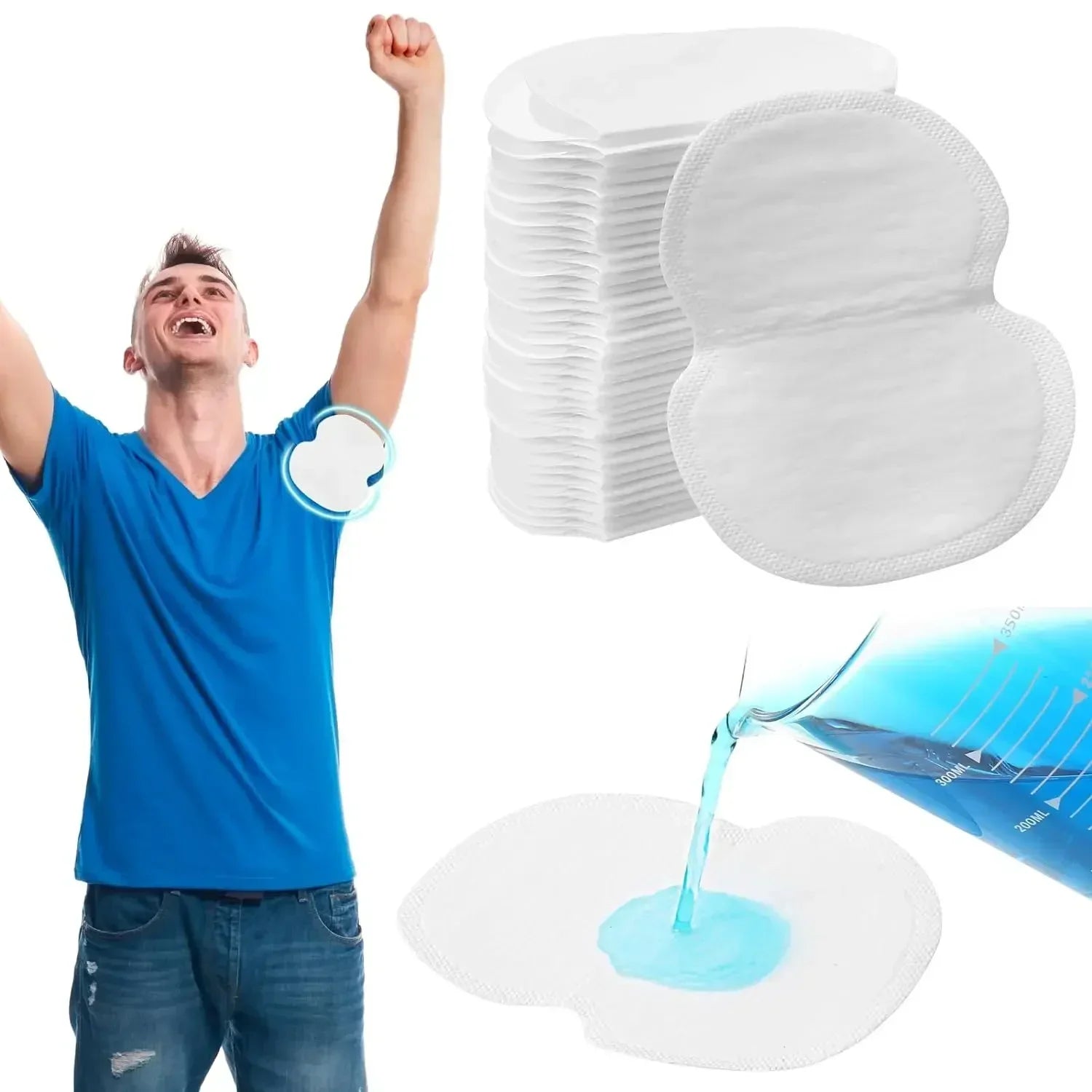 10/200pcs Summer Sweat Pads Deodorants Underarm Anti Perspiration Sweat Pads Unisex Disposable Armpit Absorb Useful Shield Pads