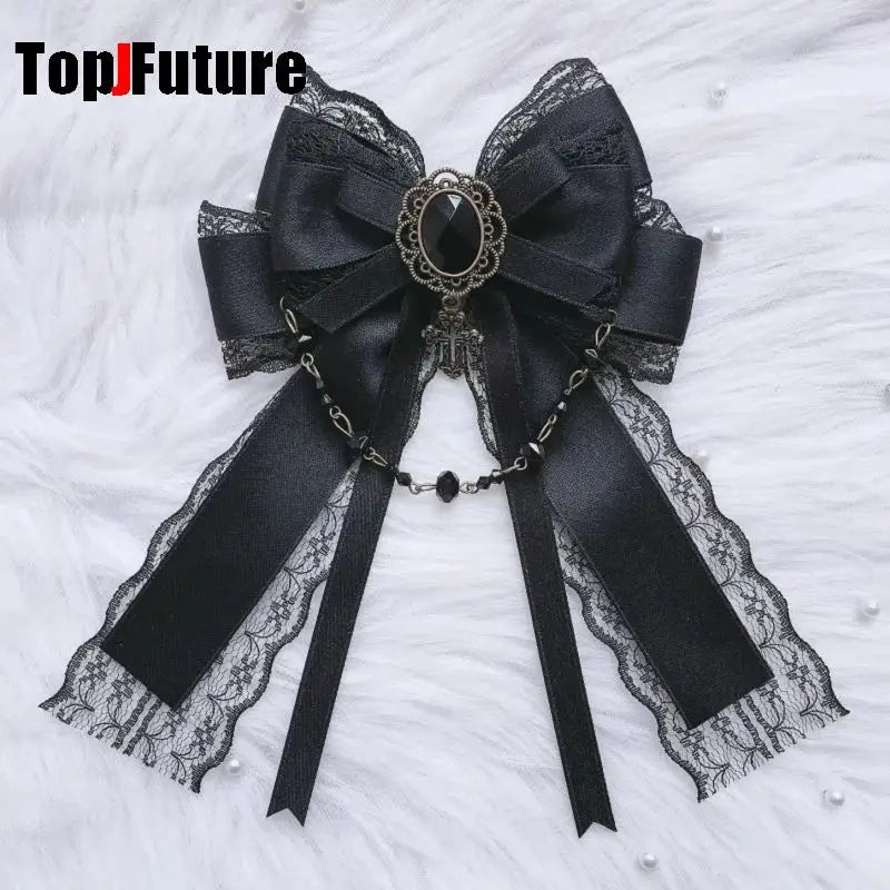 “Castle Night“ Gothic Women Subculture Punk Y2K girl Harajuku dark Bow Hairpin Hair clip Edge clamp Hair accessories headband