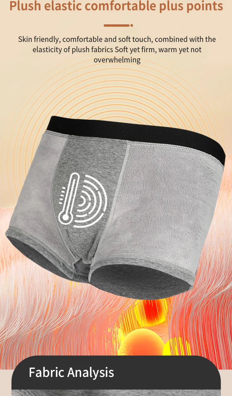 Thermal Underwear Men's Velvet Thickeneded Men's Boxer Briefs Autumn and Winter Cold-Proof Shorts Boys' Sports Boxer Briefs