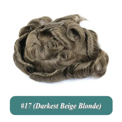 Undetected 0.02mm Thin Skin Natural Hairline Human Hair Men Toupee Black Gray Brown Blonde Male Hair Light Capillary Prosthesis
