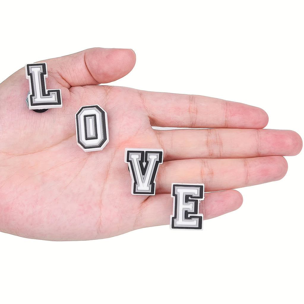 50Pcs Sports Letters Numbers Charms for Crocs Charms Shoe Decorations,Basketball Baseball Hockey Softball Soccer Football Gift