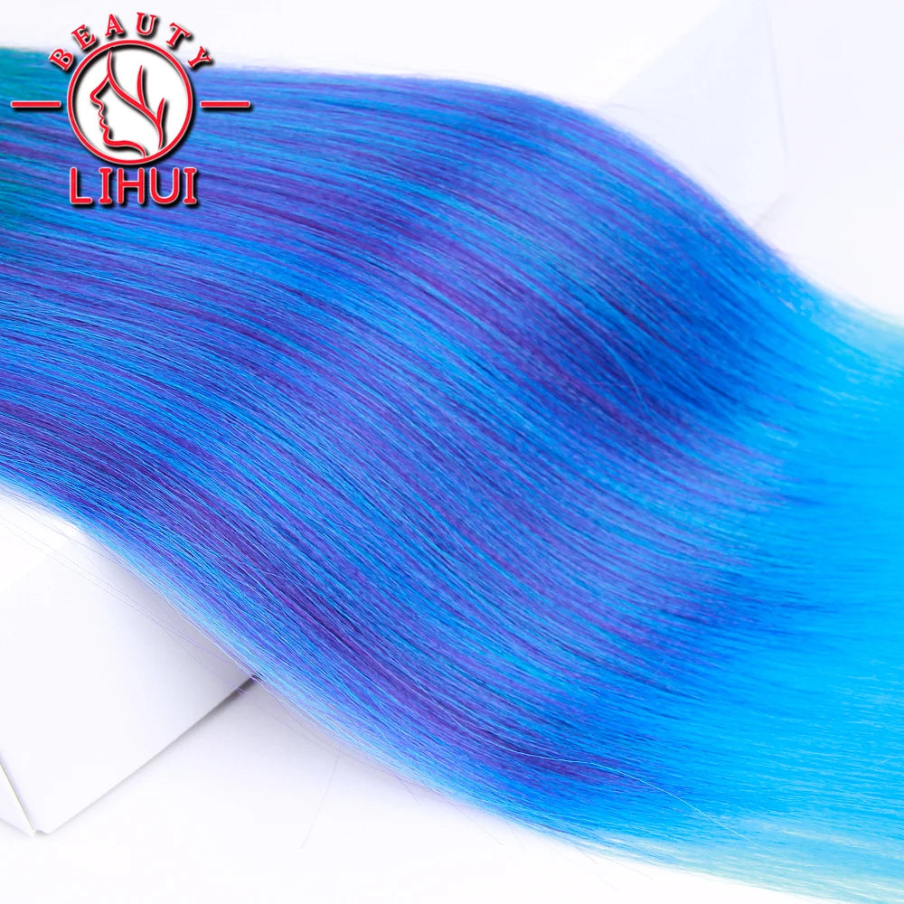Easy Crochet Braids Ombre Hair Extensions Bundles Yaki Straight EZ Braiding Pre Stretched Synthetic Braid For African Women 6pcs