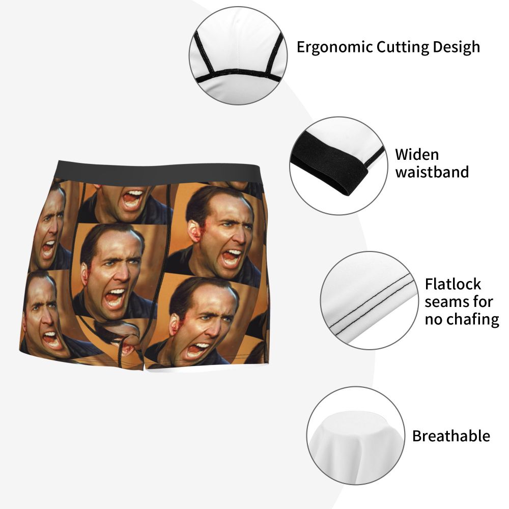 Custom Nicolas Cage Boxer Shorts For Homme 3D Printed Male Nic And His Girls Underwear Panties Briefs Breathbale Underpants