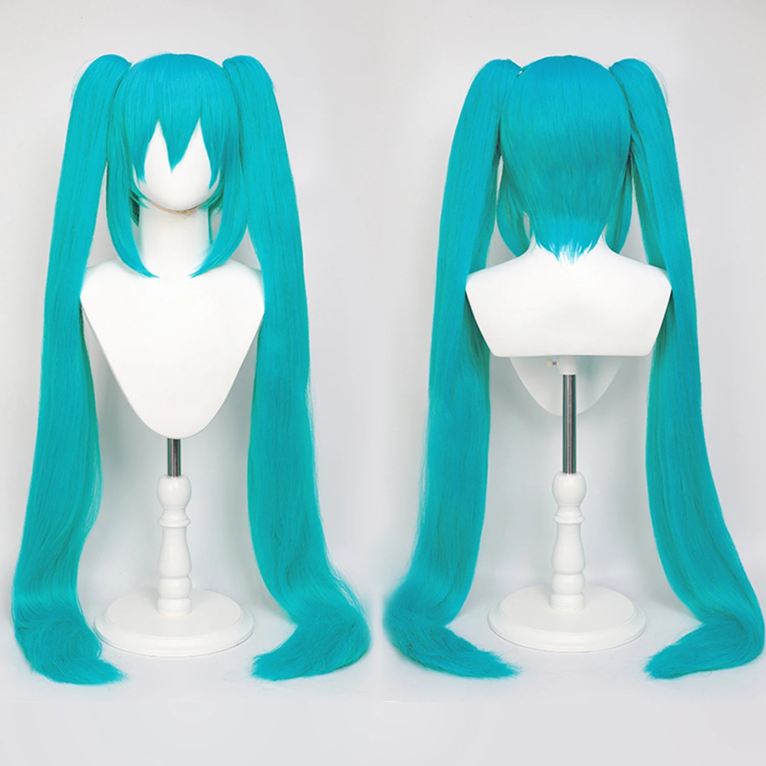 Multi-color Double Ponytail Anime Cosplay Wig Set Heat Resistant Synthetic Hair Wig
