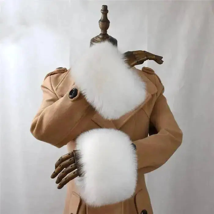 100% Real Fox Fur Cuffs Winter Natural Warm Oversized Arm Warmmer Wristband High Quality Coat Jacket Sleeve Fashion Luxury Cuffs