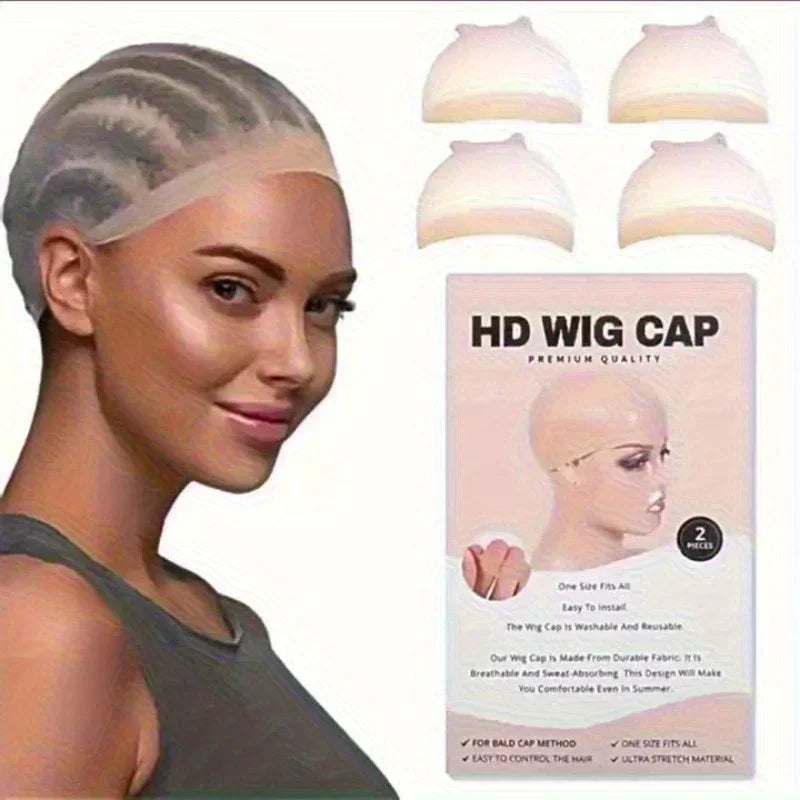 2pcs Set Wig,Hair Net,Compression Cap,Solid Color Wig Cover Cap,Invisible Elasticity,Super Soft Breathable Stretch,Lightweight