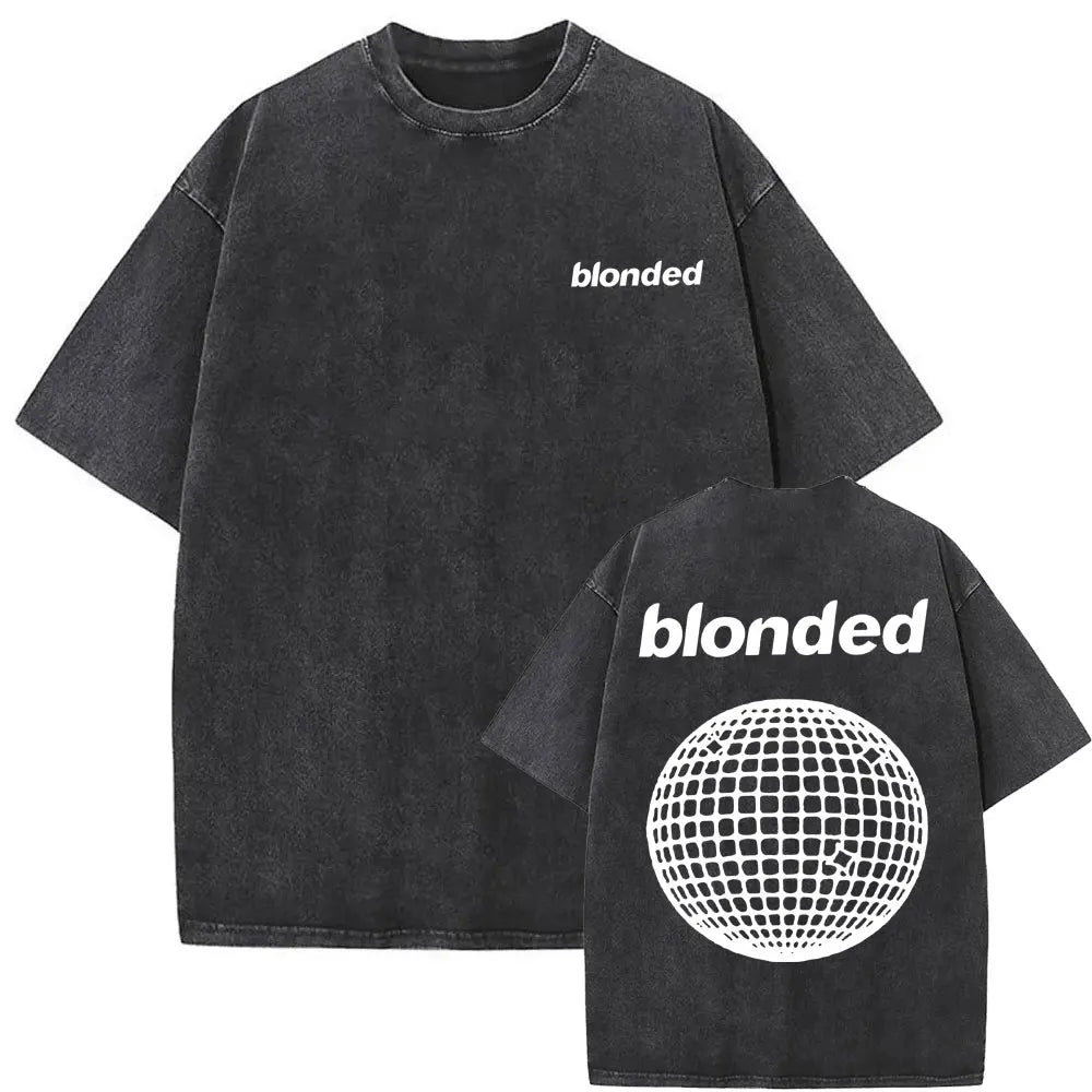 Washed Vintage Rapper Frank Oversized Tshirt Blond Graphic T-shirts Men Women Ocean Hip Hop T Shirt Men's Fashion Casual Tees