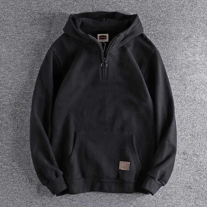 Loose Male Hoodie Solid Autumn Emo Luxury Designer Aesthetic Simple Y2k Vintage Men's Hooded Sweatshirt High Quality Cotton Warm