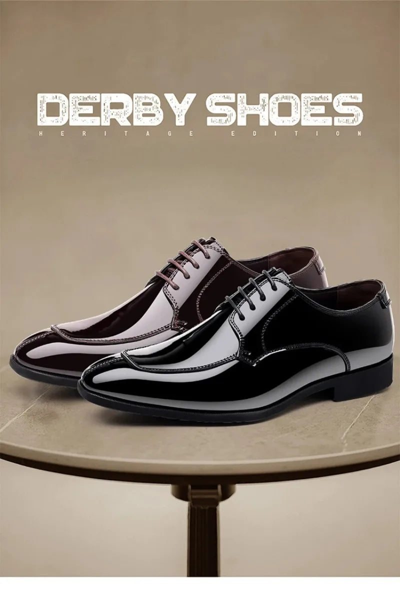 Shoes for Men Fashion Patent Leather Shoes Luxury Pointed Toe Oxford Shoes Men High Quality Business Shoe Designer Wedding Shoe