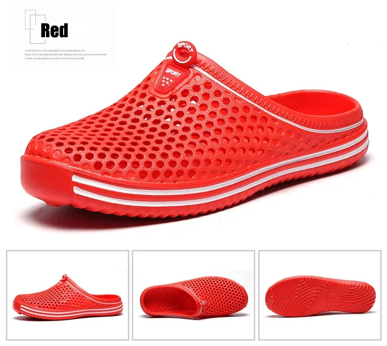 YRZL Mens Sandals Light EVA Summer Casual Shoes Hole Shoes Clogs Lovers Home Garden Outdoor Big Size 45 Male Beach Flat Slippers