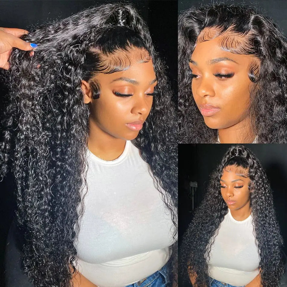 Curly Lace Front Wig Human Hair 13x4 13x6 Deep Wave Lace Frontal Wig 6x4 5x5 Glueless Transparent Pre Cut Lace Wigs 210 Density